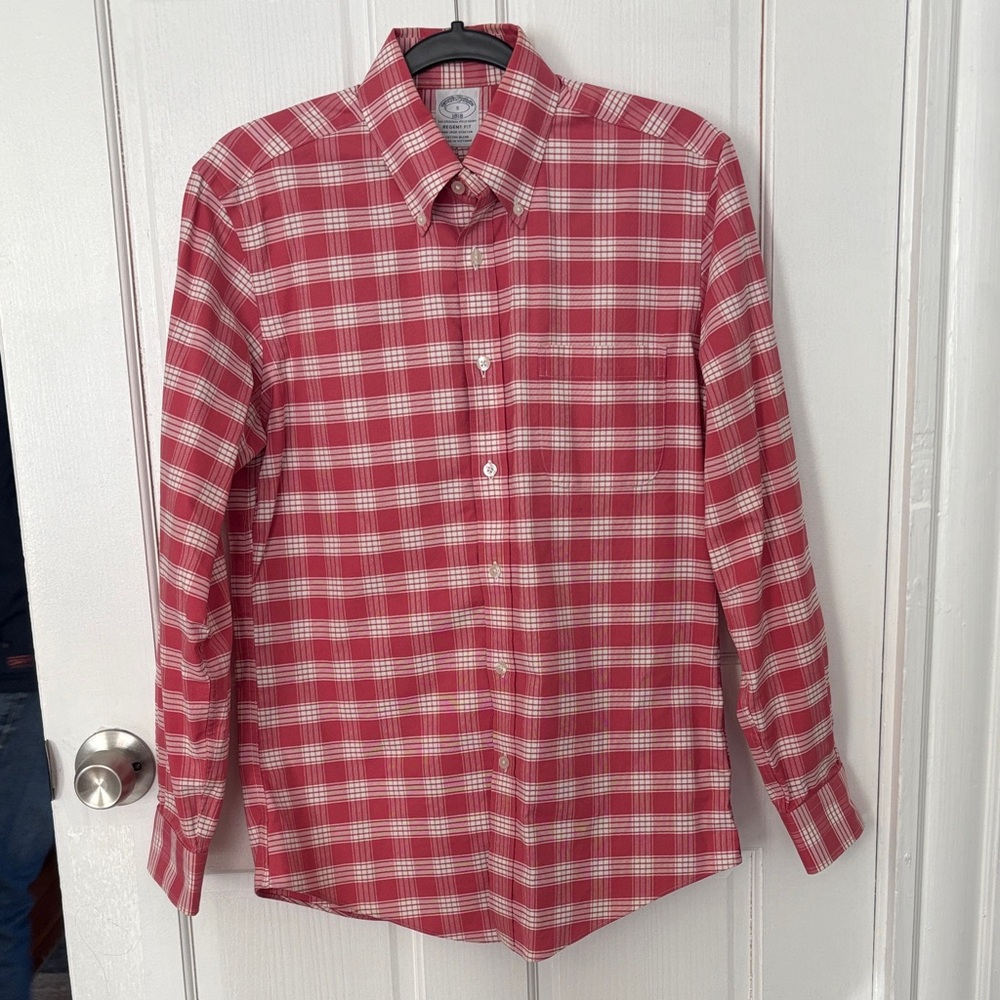 Brooks Brothers Red and White Plaid Button Down Shirt